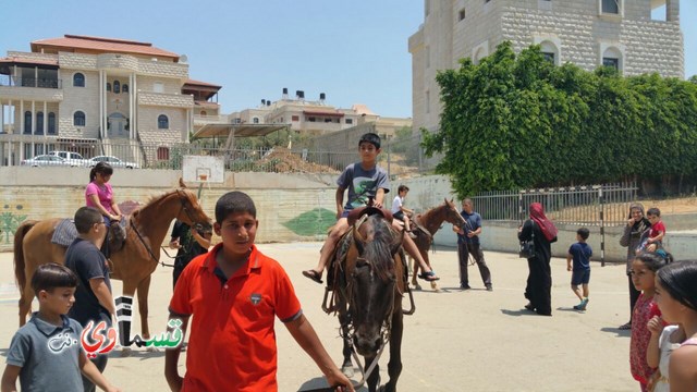 كفرقاسم - فيديو  : تعليم هواية ركوب الخيل في مدرسة جنة ابن رشد في اليوم الرابع لصيف الصادقة 